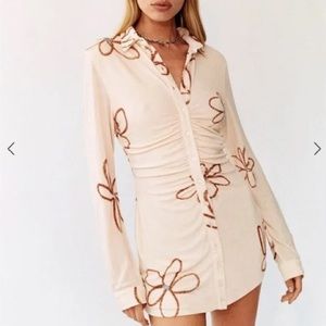 NWT With Jean Andy Dress in Chalk and Flowers